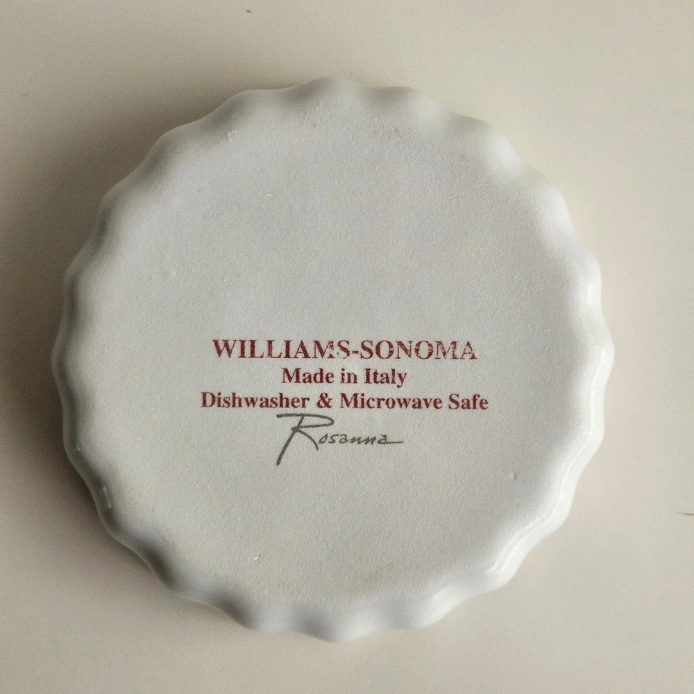 Williams Sonoma Rosanna Orangeade Tart Dish Ramekin White Made in Italy 3.75in